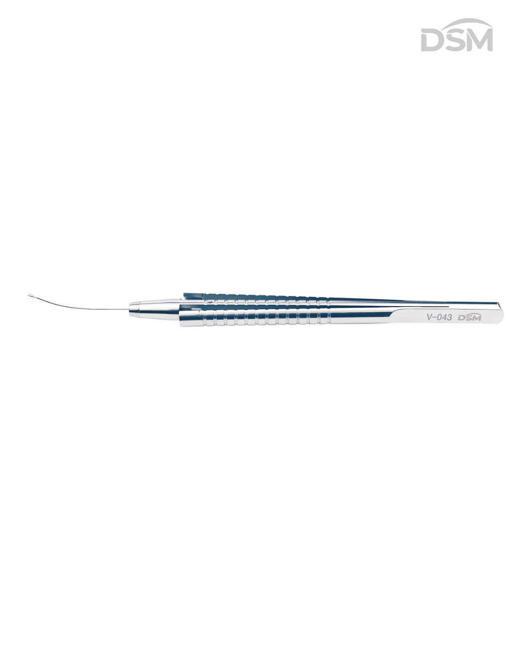 V-044 23G Vitreoretinal Toothed Forceps Curved Tube Pinzas Vitreoretinales Dentadas Tubo Curvado