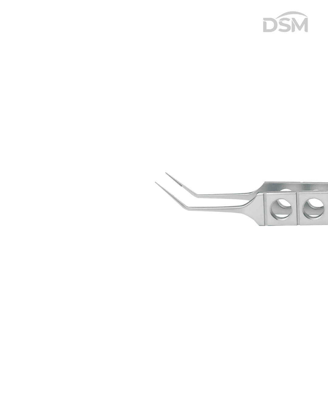 F-063 85mm Angled Toothed Forceps Pinza Dentada Angulada Box of 4-Caja de 4