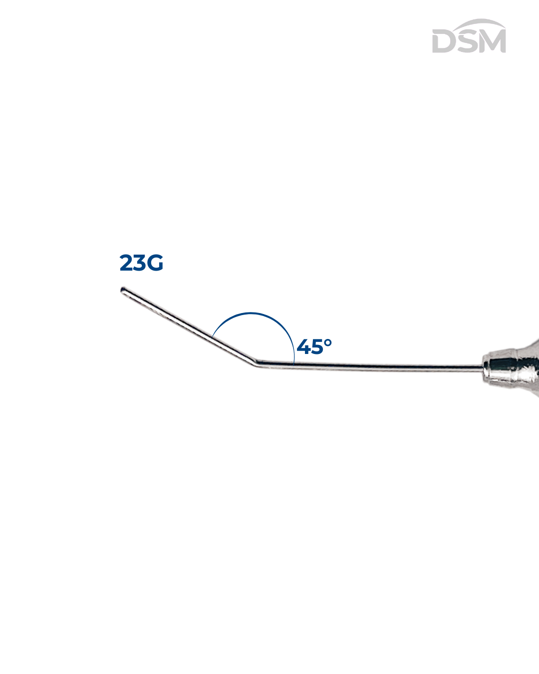 C-026 45°|23G Lacrimal Cannula Cánula Lagrimal Box of 5-Caja de 5