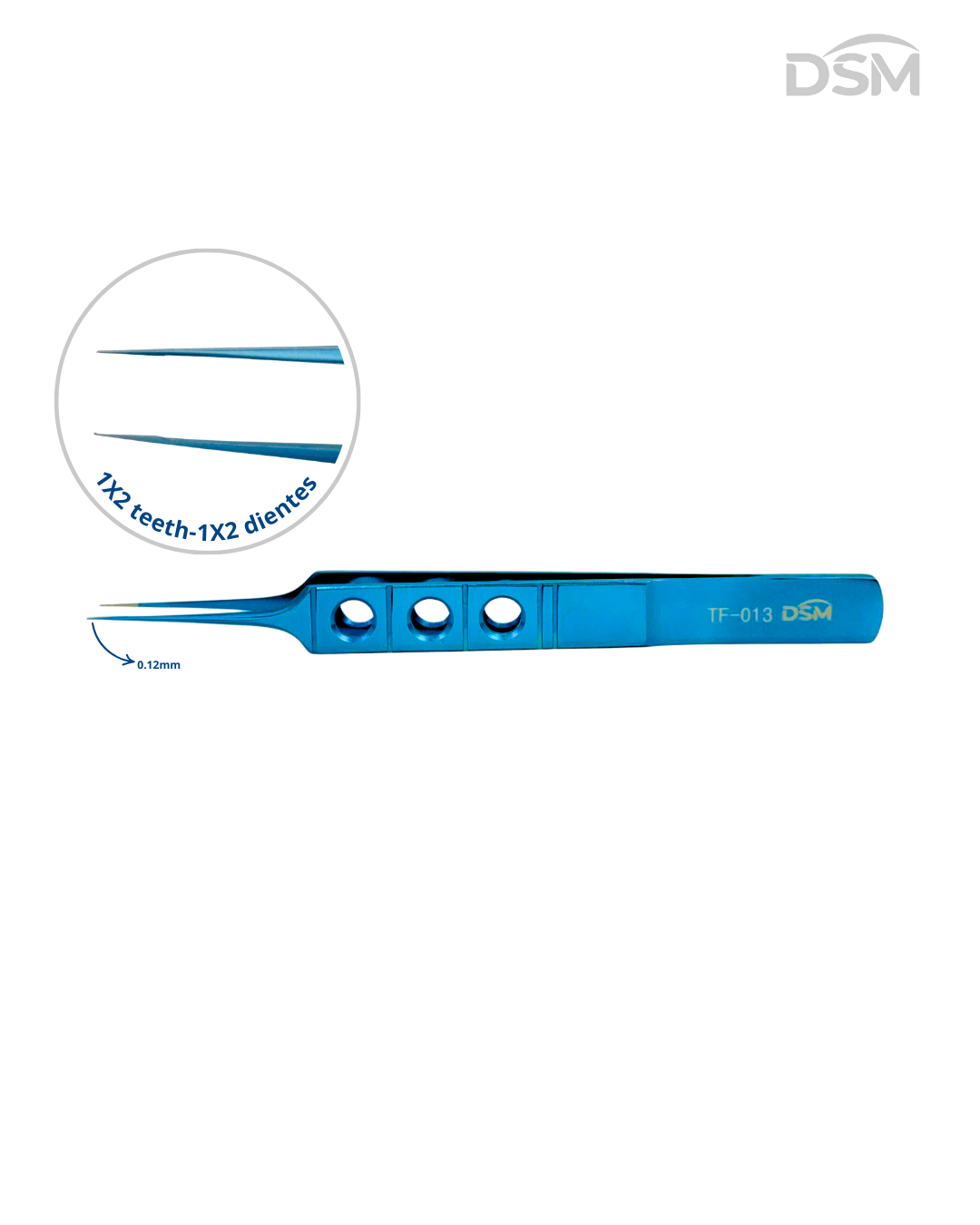 TF-013 0.12mm| 105mm Toothed Forcep Pinzas dentada