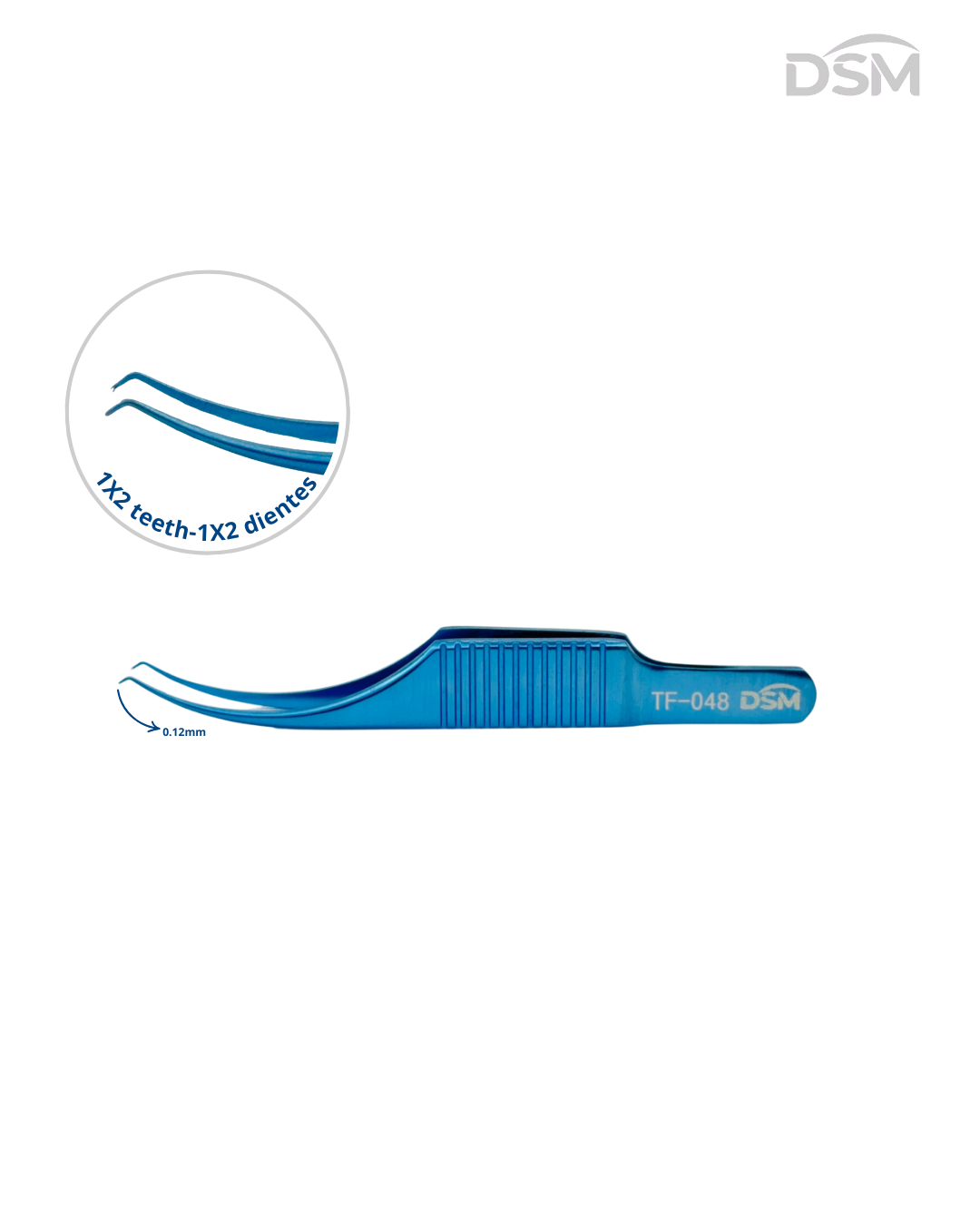 TF-048 0.12mm| 75mm Colibri Toothed Forcep Pinzas dentada Colibrí