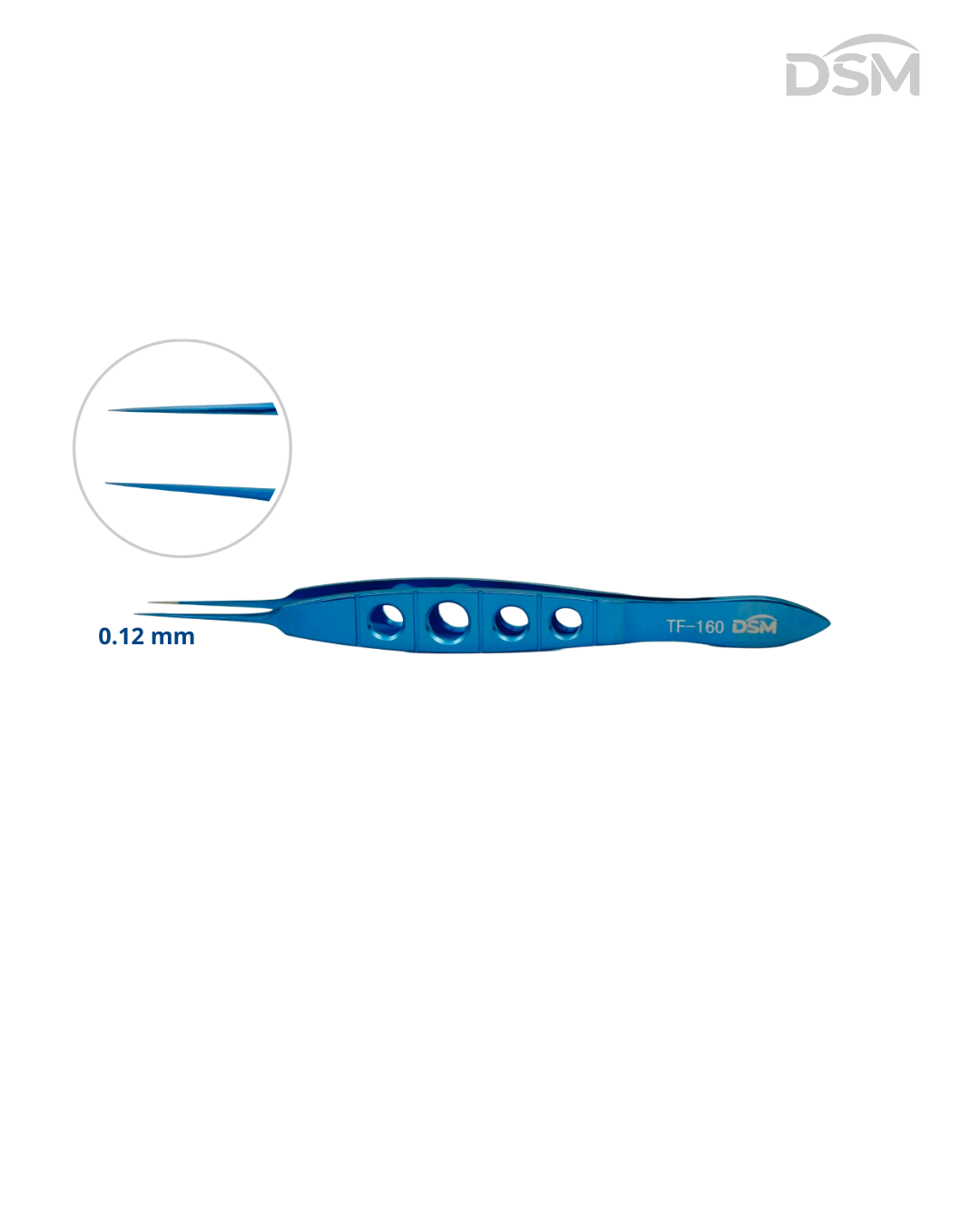 TF-160 0.12mm | 108mm Castroviejo Suturing Forceps Pinza de sutura Castroviejo