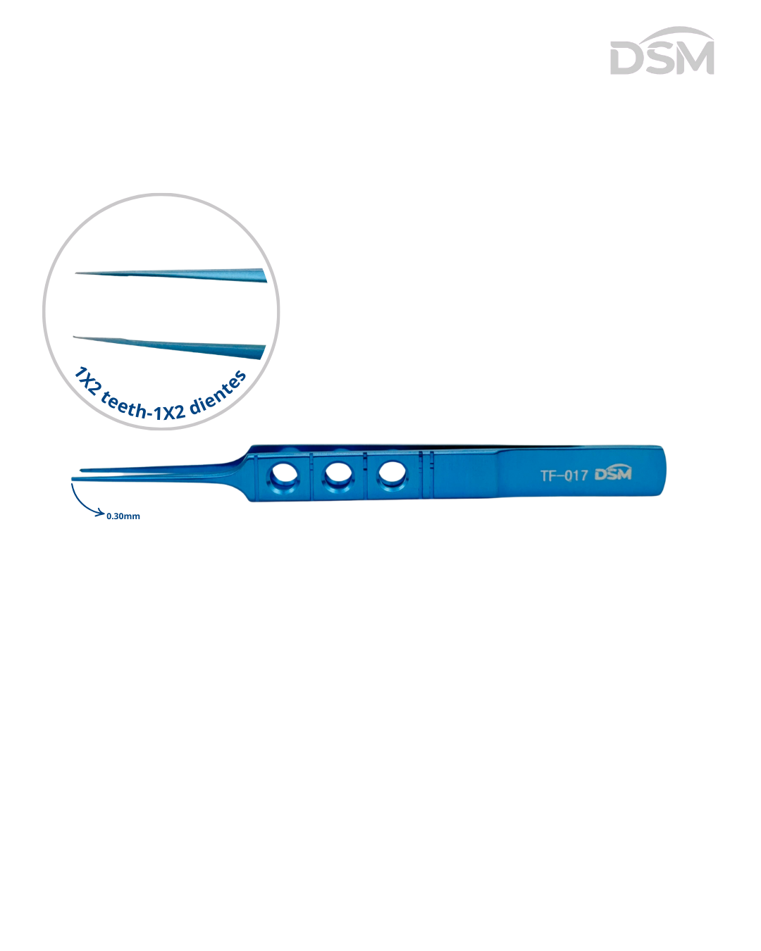 TF-017 0.30mm| 105mm Toothed Forcep Pinzas dentada