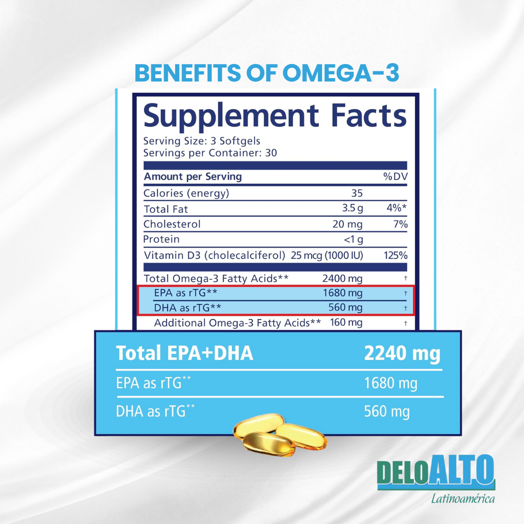 De3 Omega 3- 90|180|270 Soft Capsules Cápsulas blandas , free shipping (Envío Gratis)