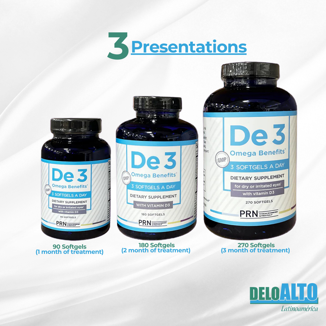 De3 Omega 3- 90|180|270 Soft Capsules Cápsulas blandas , free shipping (Envío Gratis)