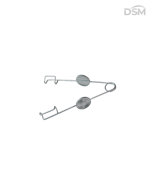 E-021  8.5mm - 10.5mm | 50mm      Wire Speculum With Discs            Blefaróstato de Alambre con Discos Box of 5-Caja de 5