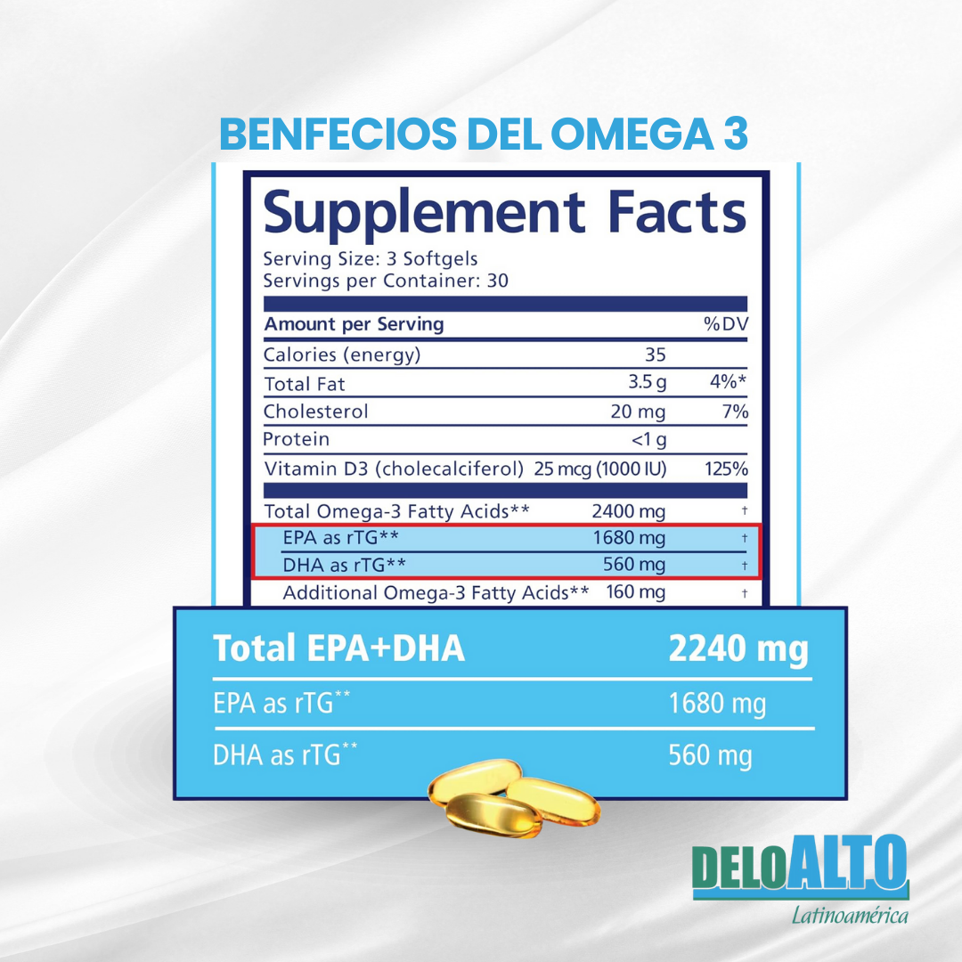 De3 Omega 3- 90|180|270 Cápsulas blandas , free shipping (Envío Gratis)