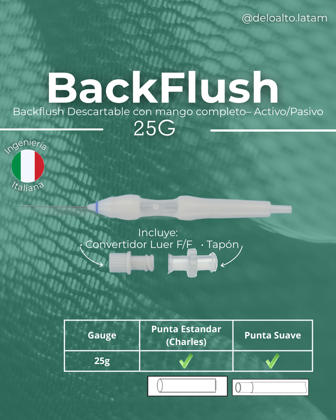 Backflush intraocular (punta suave) – Vitrectomía